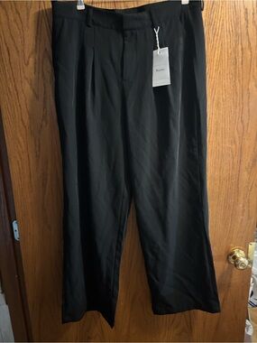 Elleven Ladies Black Dress Pants - Classic Pleated Trousers